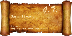 Gara Tivadar névjegykártya