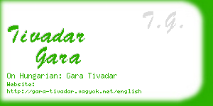 tivadar gara business card